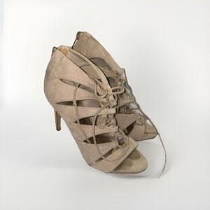 MADDEN GIRL RACEYYY‎ - TAUPE, HEELED,OPEN TOED SHOES SIZE 6.5 Heels